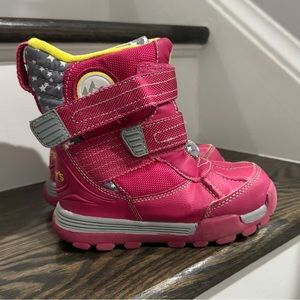 Carter's Girls Water Resistant Winter Snow Boots Pink Size 10 M Hook & Loop